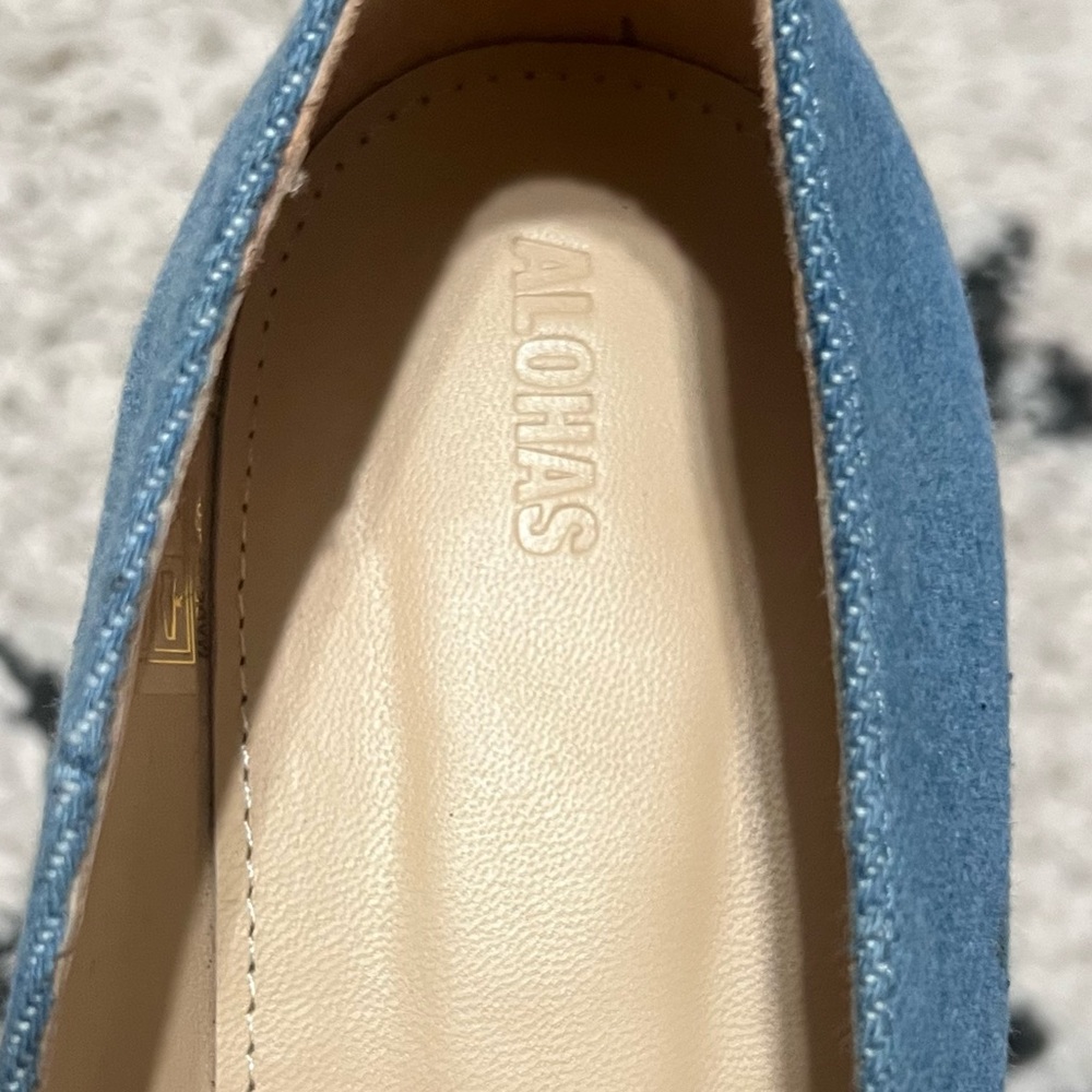 NEW ALOHAS Por Do Sol Ballet Mary Jane Flats Denim Blue Classic Cute Sz 40EU 9US - Picture 8 of 10